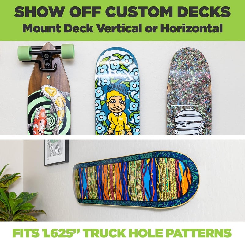 HIDEit Mounts Deck Mount - Steel Skateboard Deck Display Wall Mount - Skateboard Wall Hanger for Skate Decks - Skate Deck Wall Mount to Display Skateboard Decks - Patent Pending - Image 3